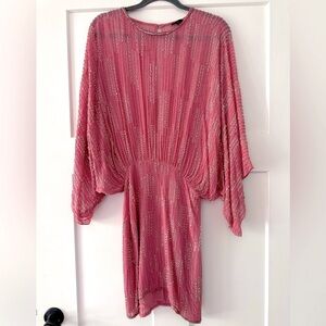 NBD from Revolve Beaded Pink Batwing dress